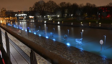 Michael Pinsky L'eau qui dort, canal de l'Ourcq, La Villette, 2015