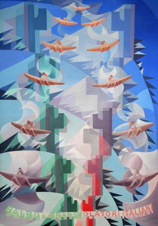 Giacomo Balla Celeste metallico aeroplano, 1931, musée de l’aéronautique