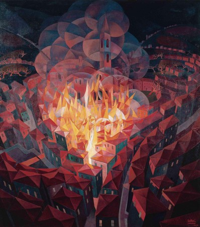 Gerardo Dottori I’incendie dans la ville, 1926, Pérouse, Museo Civico