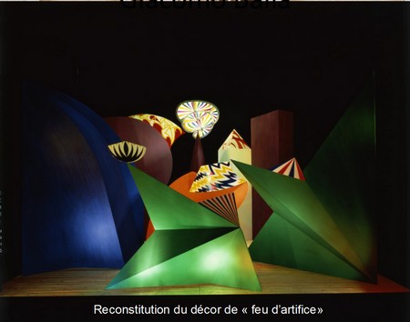 Giacomo Balla Reconstitution du decors de feu d'artifice