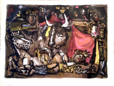 Antoni Clavé la corrida (La mort du Torero), 1951