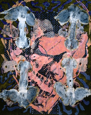 François Rouan Série Bourrages de Crânes,1992