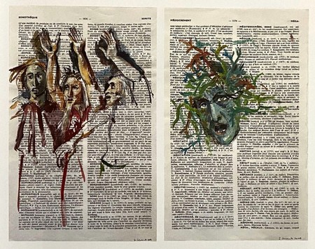Sophie Lecomte Sorcière 'à gauche) méduse (à droite) 2016